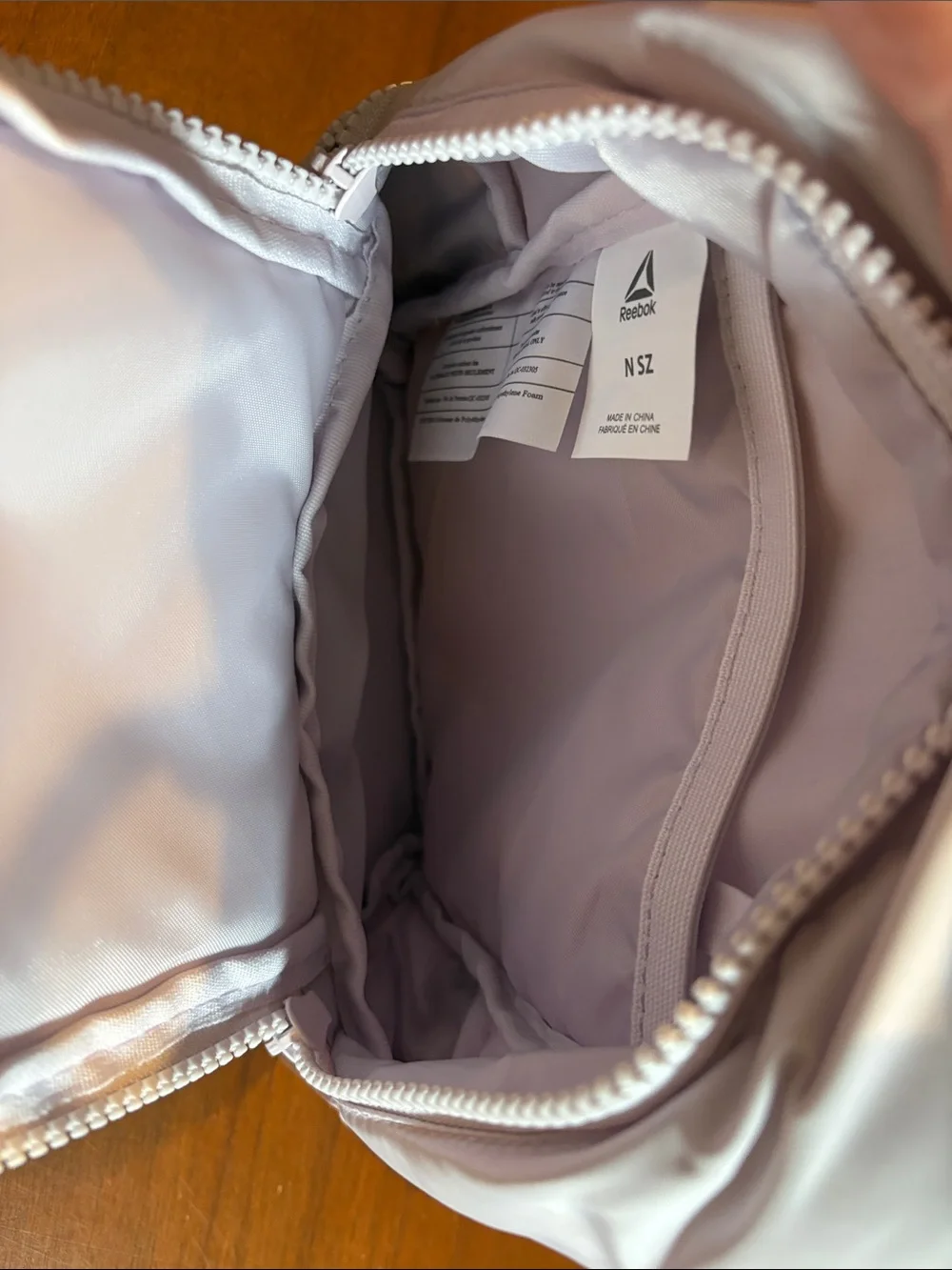 Reebok Pale Pink Mini Backpack with Lavender Logo